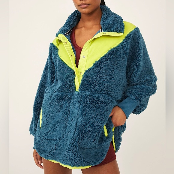NEW Free People Movement Fall To Rise Fleece Quarter Zip Jacket - Picture 1 of 16